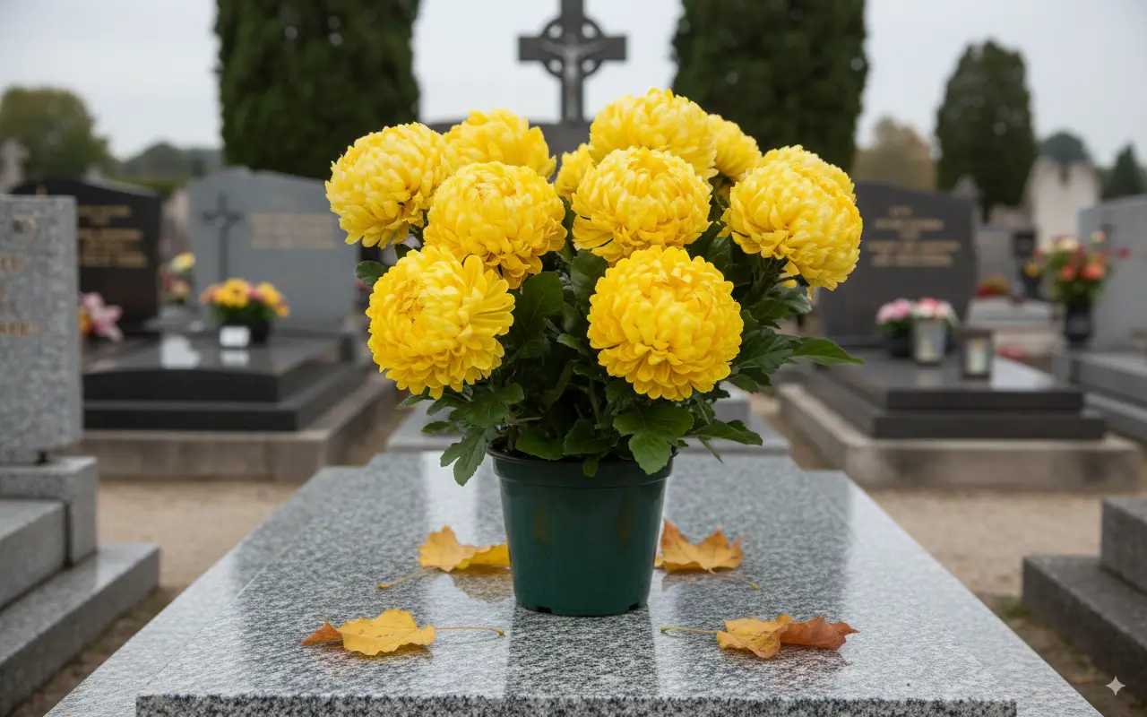 Chrysanthème Boule Jaune