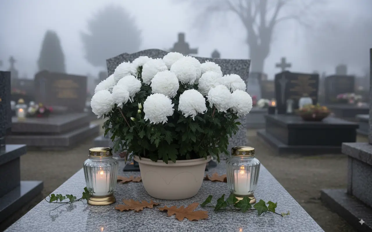 Chrysanthème Boules Blanches